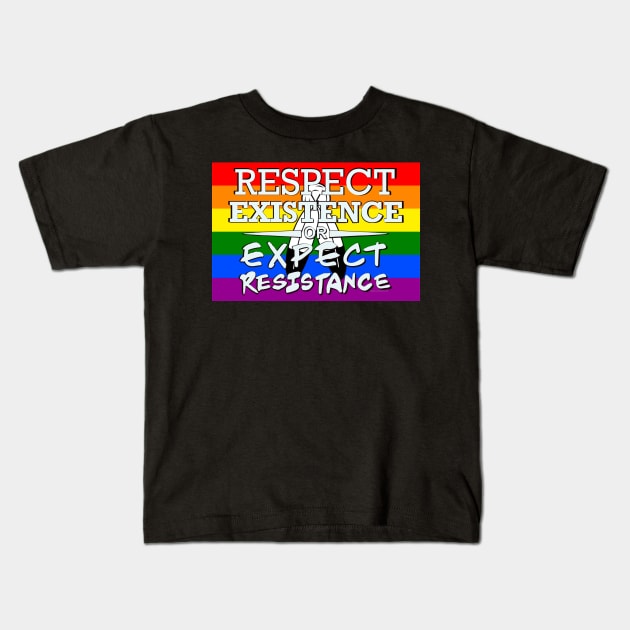 Respect Exsistence or Expect Resistance, Two-Spirit Pride Flag Kids T-Shirt by aadventures